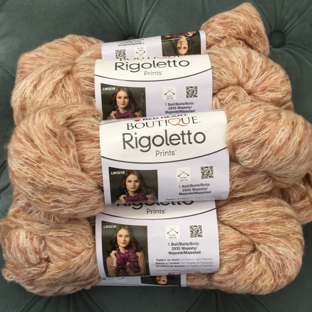 6 Red Heart Regoletto yarn